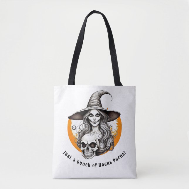 Hocus Pocus Skeleton Hexe Halloween Realistische K Tasche (Vorderseite)