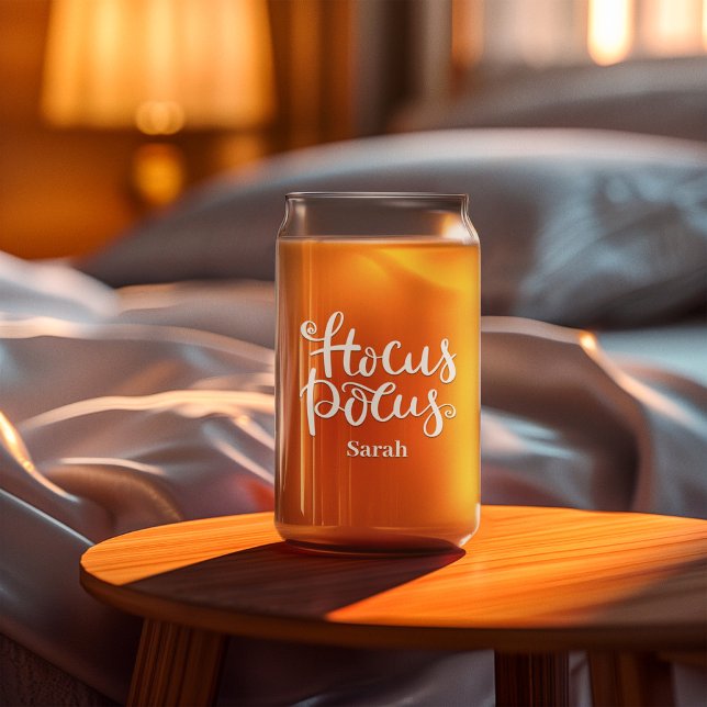 Hocus Pocus Typografie Halloween-Individuelle Name Dosenglas (Von Creator hochgeladen)
