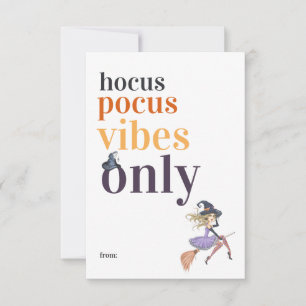 Hocus Pocus Vibes Only Halloween-Hexe Klassenzim Mitteilungskarte