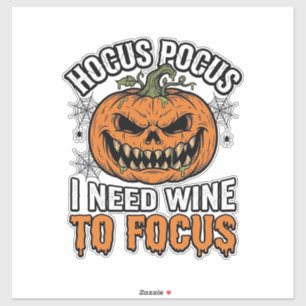 Hocus Pocus Wein-Kürbis-Halloween-Shirt-Design_1 Aufkleber