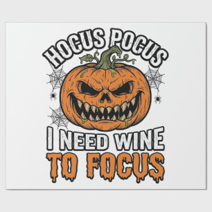 Hocus Pocus Wein-Kürbis Halloween-Shirt-Design_1 Geschenkpapier