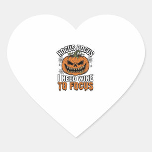 Hocus Pocus Wein-Kürbis Halloween-Shirt-Design_1 Herz-Aufkleber