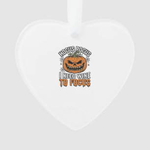 Hocus Pocus Wein-Kürbis-Halloween-Shirt-Design_1 Ornament