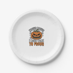 Hocus Pocus Wein-Kürbis-Halloween-Shirt-Design_1 Pappteller