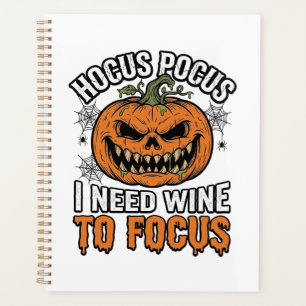 Hocus Pocus Wein-Kürbis Halloween-Shirt-Design_1 Planer