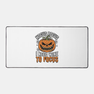 Hocus Pocus Wein-Kürbis Halloween-Shirt-Design_1 Schreibtischunterlage