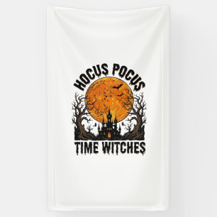 Hocus Pocus Zeit Hexen Vintage Halloween-Shirt D Banner