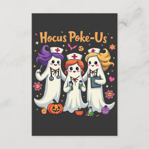 Hocus-Poke Us Nursing Spooky Halloween Ghost Begleitkarte