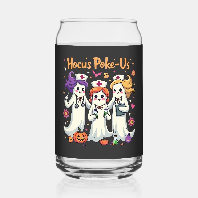 Hocus-Poke Us Nursing Spooky Halloween Ghost Dosenglas (Vorderseite)