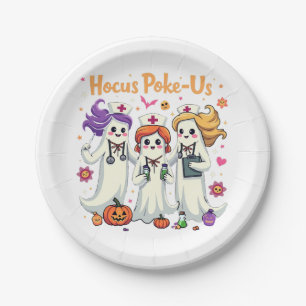 Hocus-Poke Us Nursing Spooky Halloween Ghost Pappteller