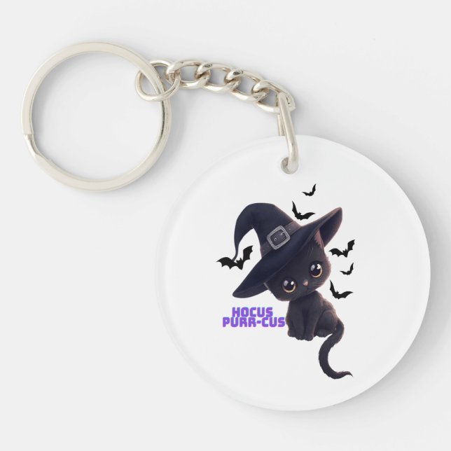 Hocus Purr-cus Cute Chat Noir Halloween Art (Devant)