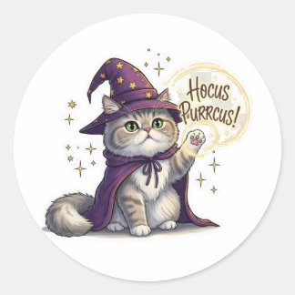 Hocus Purrcus Persian - Funny Halloween Cat Runder Aufkleber