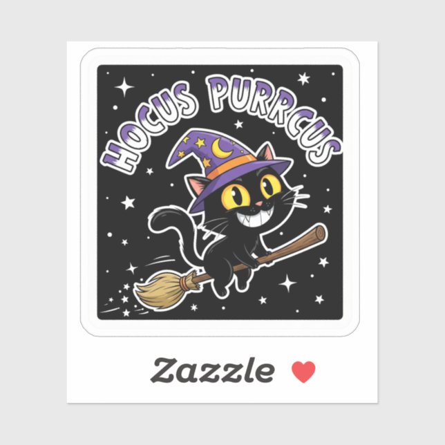 Hocus Purrcus - Zauberkatze Halloween-Sticker Aufkleber (Blatt)