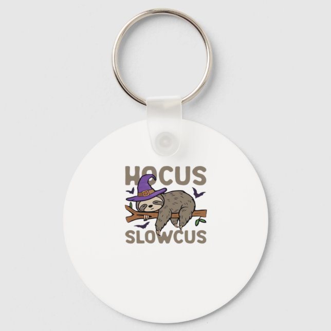 Hocus Slowcus Funny Halloween Sloth Classic T-Shir Schlüsselanhänger (Vorderseite)