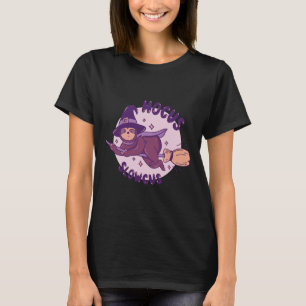 Hocus Slowcus Hexe Sloth Riding Broomstick Hallow T-Shirt