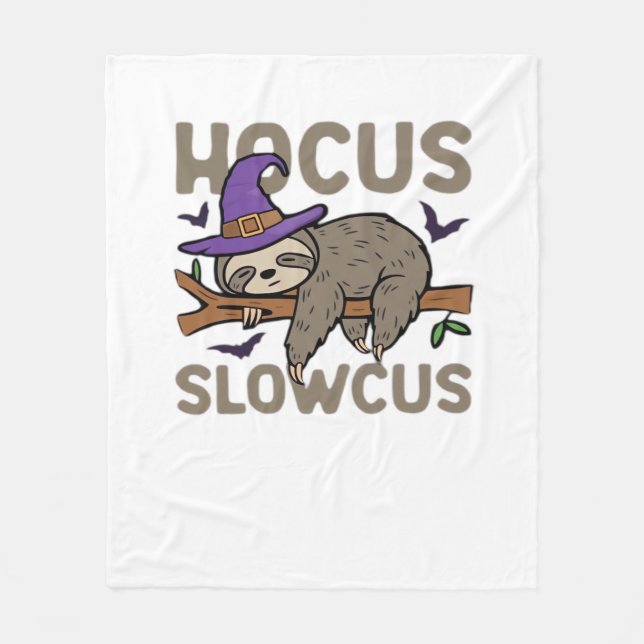 Hocus Slowcus Lustiger Halloween-Faultier Klassisc Fleecedecke (Vorderseite)