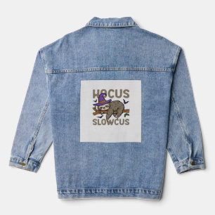 Hocus Slowcus Lustiger Halloween-Faultier Klassisc Jeansjacke