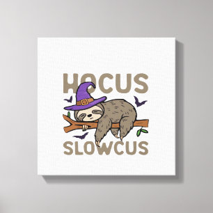 Hocus Slowcus Lustiger Halloween Faultier Klassisc Leinwanddruck