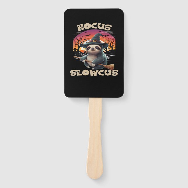 Hocus Slowcus Sloth liebt Halloween-Kostümtee E Fächer (Vorderseite)