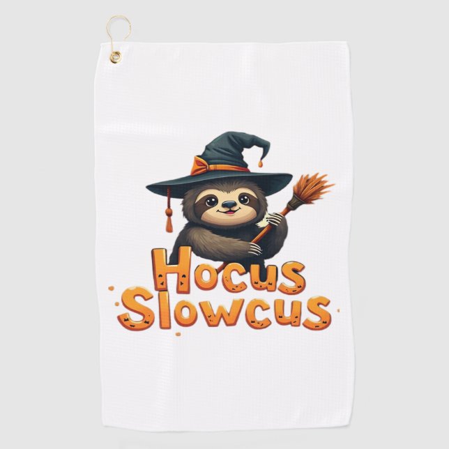 Hocus Slowcus Sloth liebt Halloween-Kostümtee E Golfhandtuch (Vorderseite)