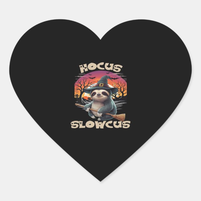 Hocus Slowcus Sloth liebt Halloween-Kostümtee E Herz-Aufkleber (Vorderseite)