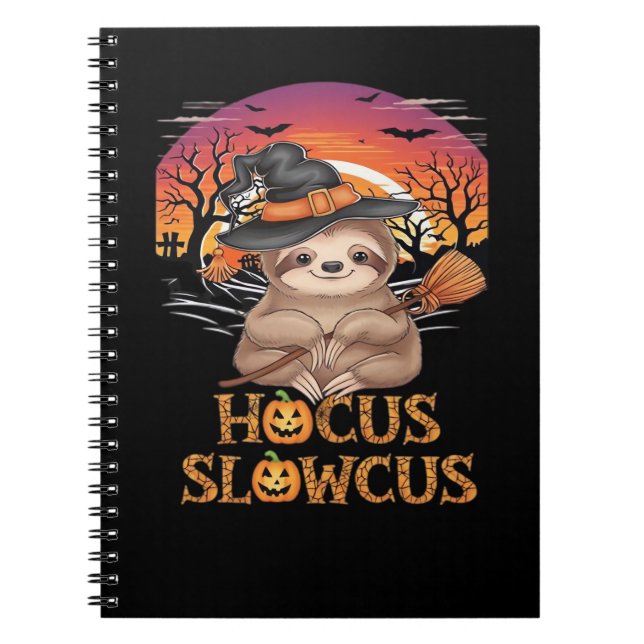 Hocus Slowcus Sloth liebt Halloween-Kostümtee E Notizblock (Vorderseite)
