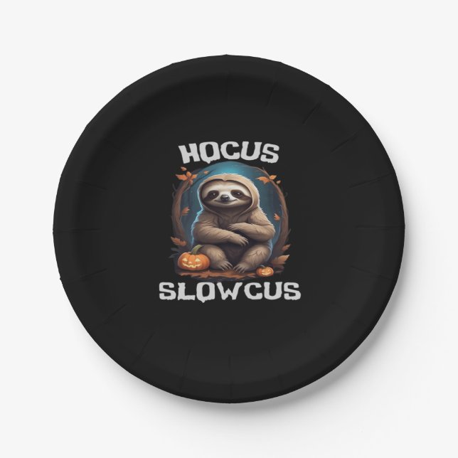 Hocus Slowcus Sloth liebt Halloween-Kostümtee E Pappteller (Vorderseite)
