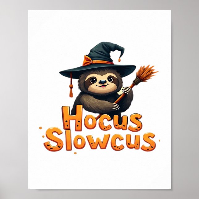 Hocus Slowcus Sloth liebt Halloween-Kostümtee E Poster (Vorne)