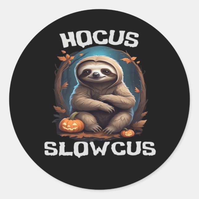 Hocus Slowcus Sloth liebt Halloween-Kostümtee E Runder Aufkleber (Vorderseite)