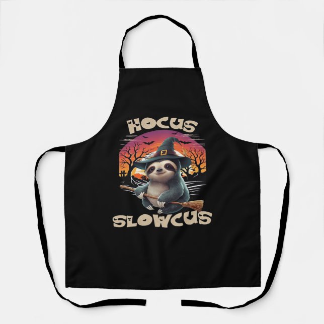 Hocus Slowcus Sloth liebt Halloween-Kostümtee E Schürze (Vorderseite)