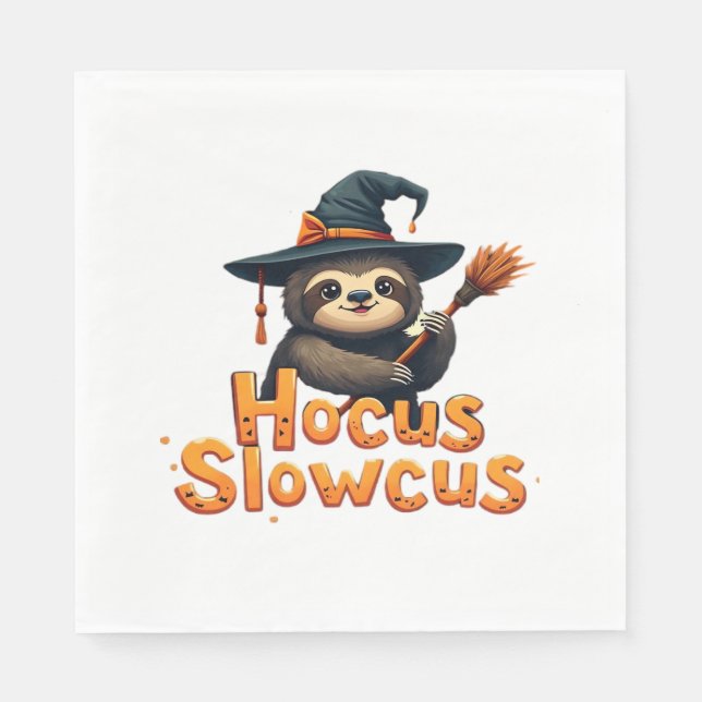 Hocus Slowcus Sloth liebt Halloween-Kostümtee E Serviette (Vorderseite)