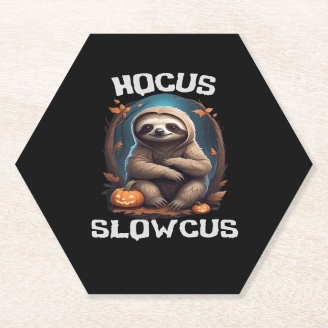 Hocus Slowcus Sloth liebt Halloween-Kostümtee E Untersetzer (Vorderseite)