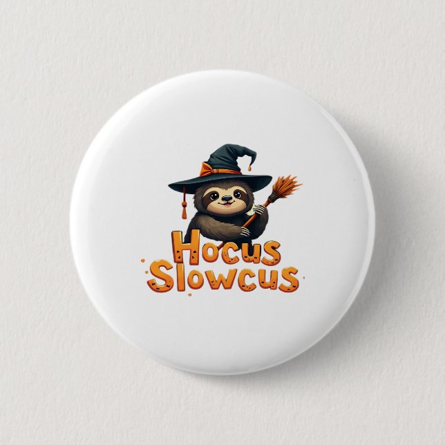 Hocus Slowcus Sloth lovers Halloween costume tee E Button (Vorderseite)