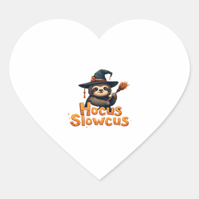 Hocus Slowcus Sloth lovers Halloween costume tee E Herz-Aufkleber (Vorderseite)