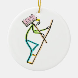 Hod Carrier Stickman Keramik Ornament
