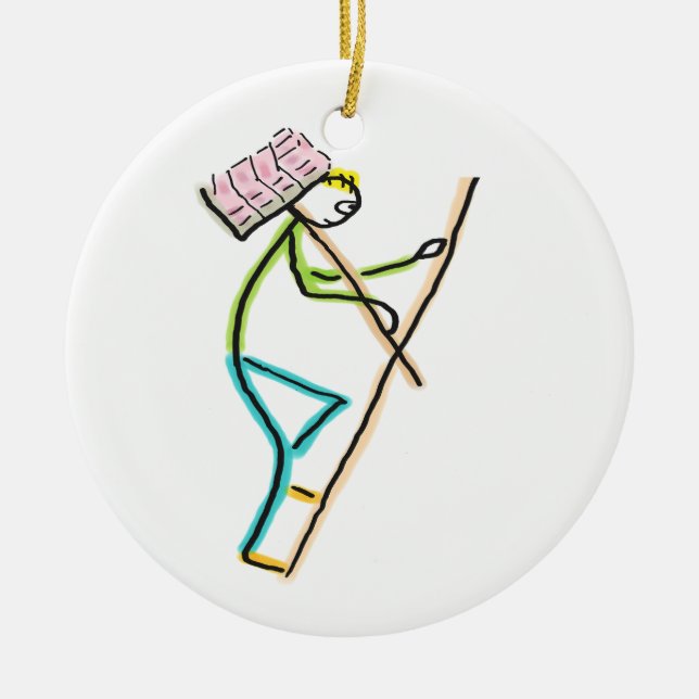 Hod Carrier Stickman Keramik Ornament (Vorne)
