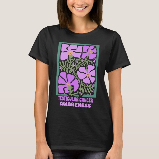Hodenkrebs-Bewusstsein Boho Orchid-Blume T-Shirt (Vorderseite)