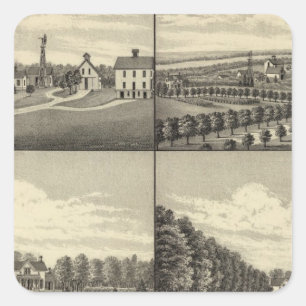 Hodges Zuhause, Nebraska Quadratischer Aufkleber
