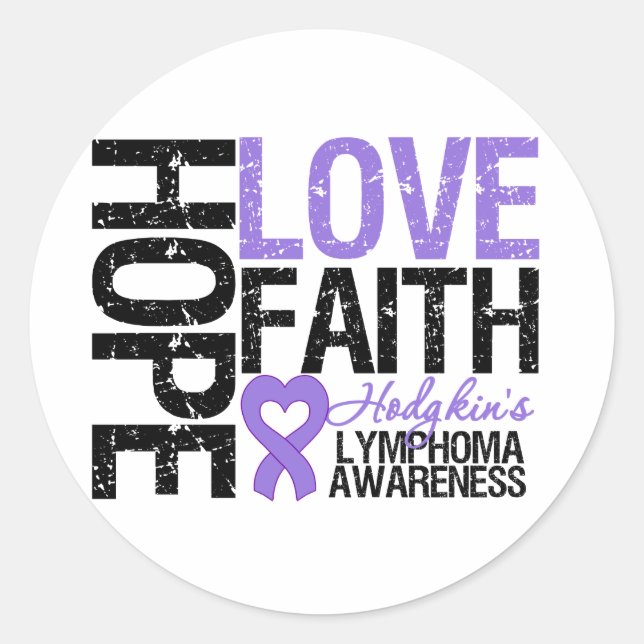 Hodgkin's Disease Hope Liebe Faith Runder Aufkleber (Vorderseite)