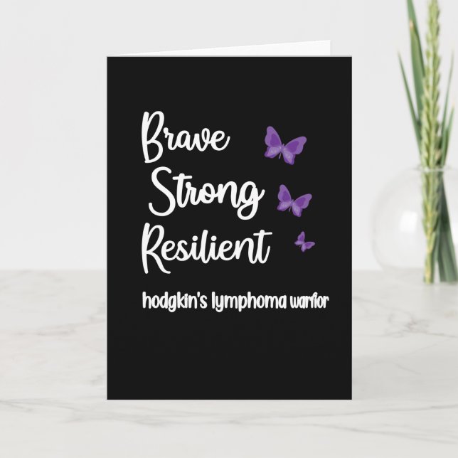 Hodgkins Lymphom Bewusstsein Lila Krebserreger Karte (Vorderseite)