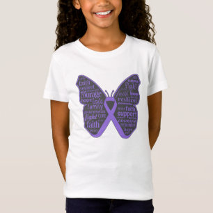 Hodgkins Lymphom-Schmetterlings-Collage von T-Shirt