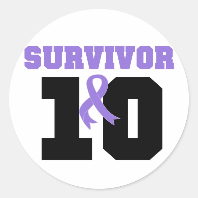 Hodgkins Lymphom Survivor 10 Jahre Runder Aufkleber (Vorderseite)
