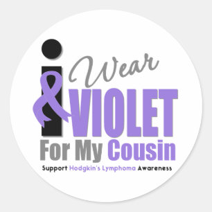 Hodgkins Lymphom trage ich violetten Band-Cousin Runder Aufkleber