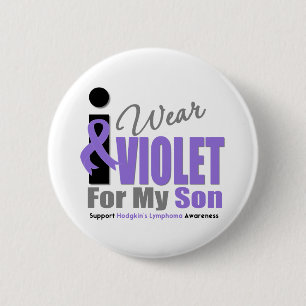 Hodgkins Lymphom trage ich violetten Band-Sohn Button