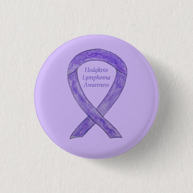 Hodgkins Lymphom Violet Awareness Ribbon Button (Vorderseite)