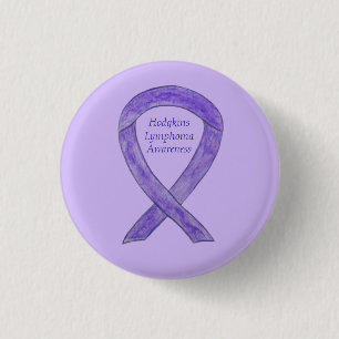 Hodgkins Lymphom Violet Awareness Ribbon Button