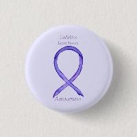 Hodgkins Lymphoma Art Violet Ribbon Custom Buttone