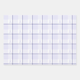 Hodgkin's Lymphoma Awareness Plaid Lavender Ribbon Geschenkpapier Set