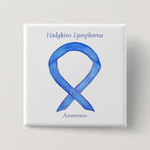 Hodgkins Lymphoma Awareness Ribbon Art Custom Butt Button