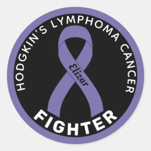 Hodgkin's Lymphoma Cancer Fighter Ribbon Black Runder Aufkleber